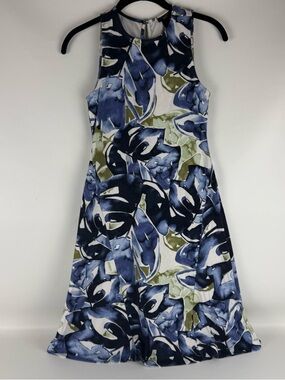 Ann Taylor Factory Floral Sleeveless Fit & Flare Dress Petite XXSP